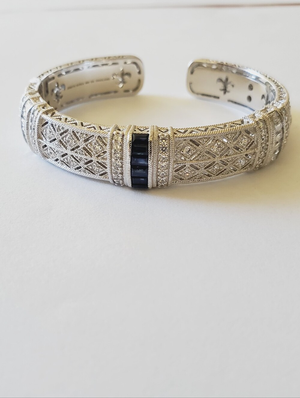 Judith Ripka Estate "Pia" Sterling Silver cuff bracelet